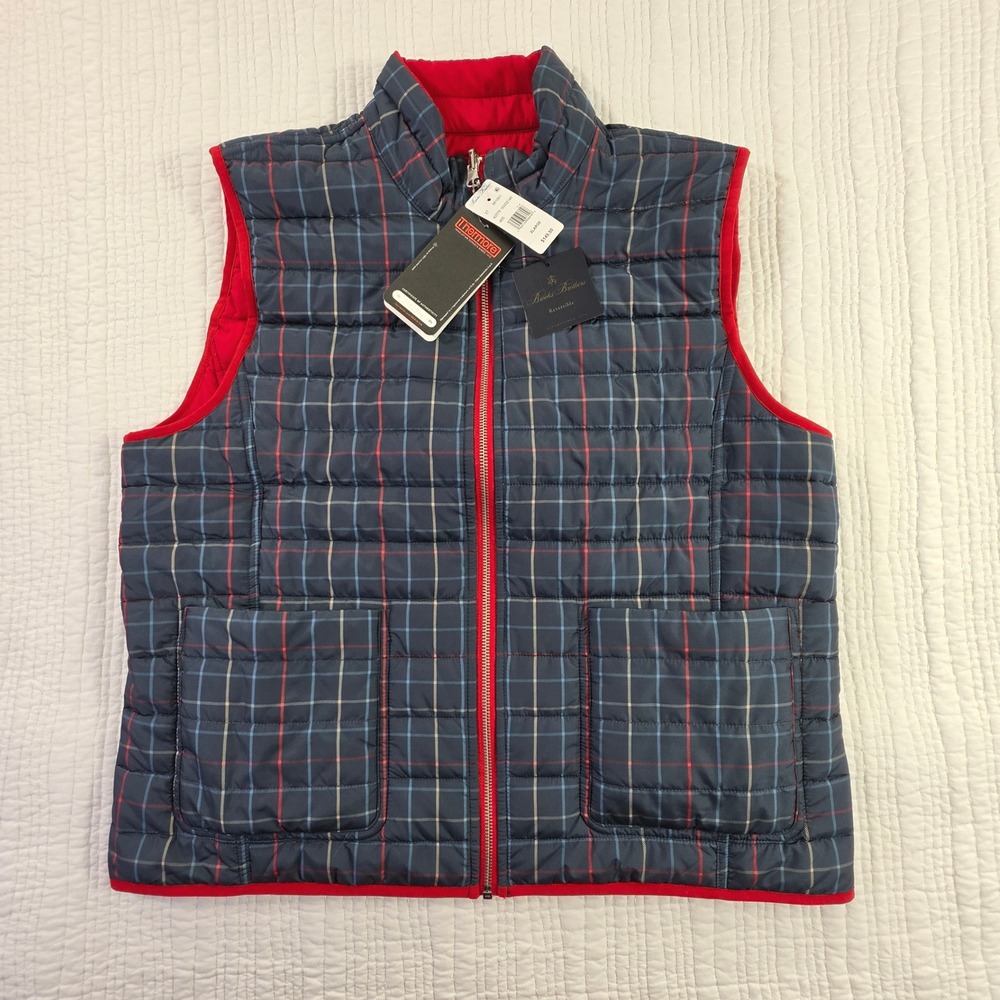 Brooks Brothers XL Reversible Puffer Vest Tartan Plaid Thermore Gorpcore